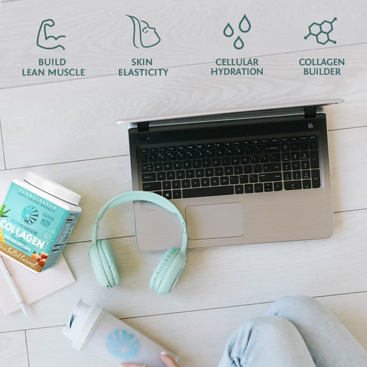 Plant-based vegan collagen powder with organic greens