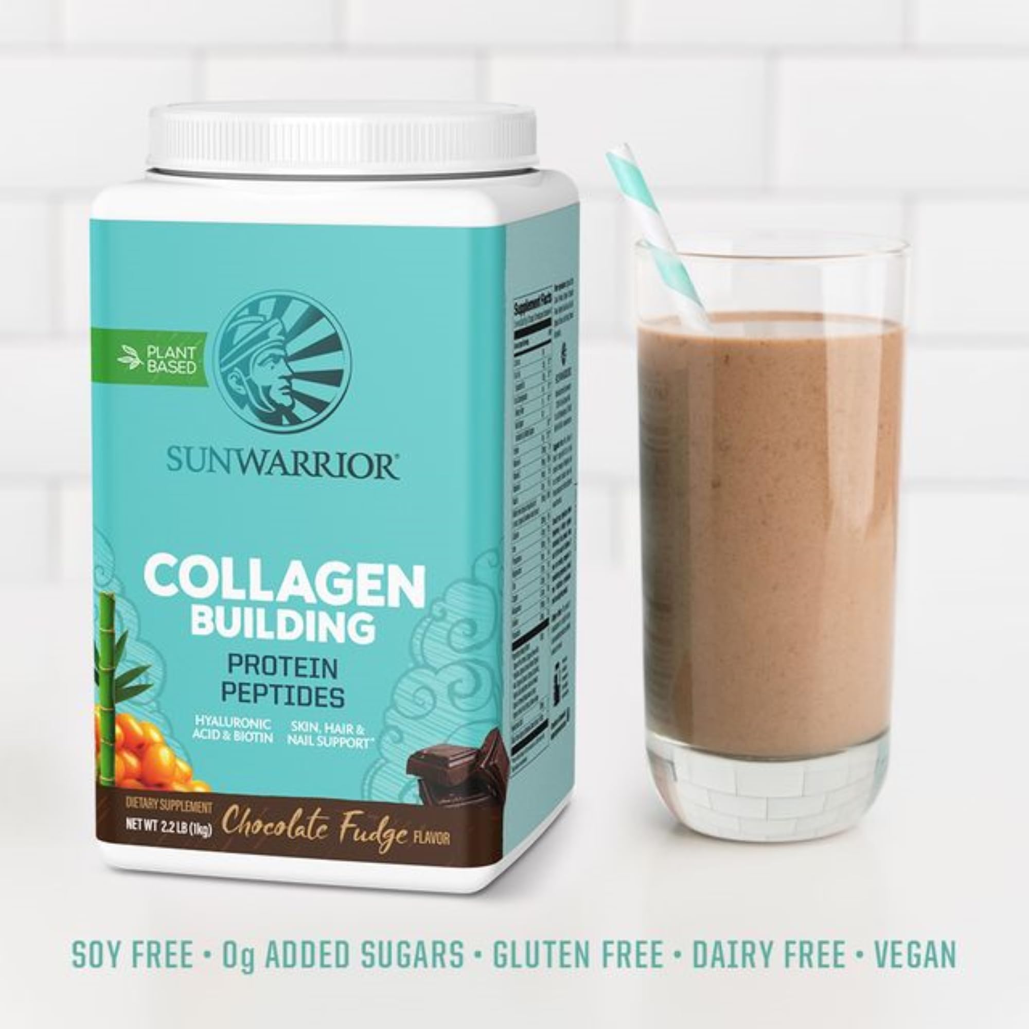 Serving suggestion with glass of plant-based milk