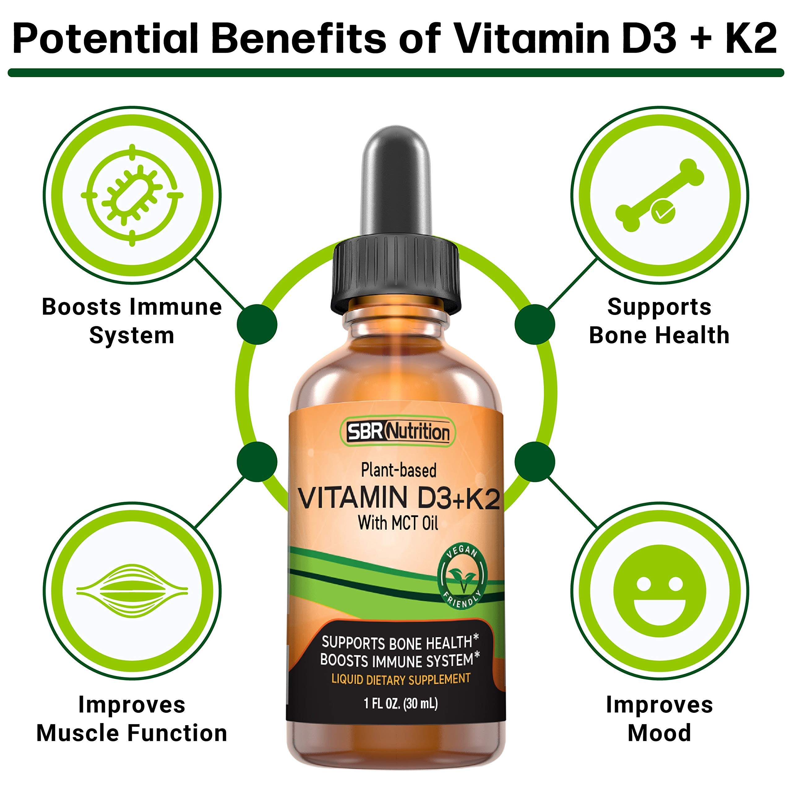Close-up of product label showing vegan D3 + K2 MK-7 and MCT oil