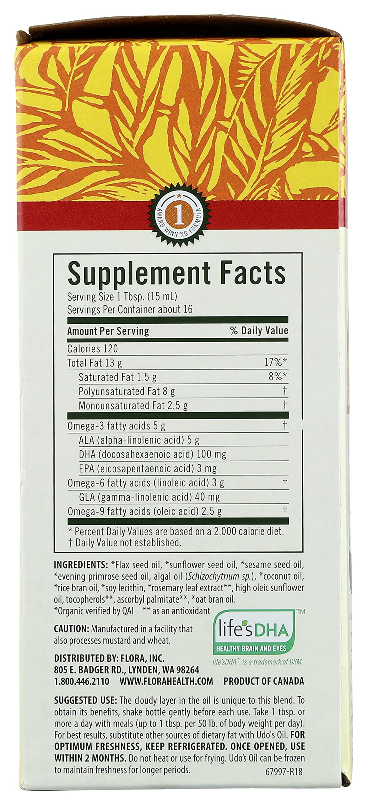 Vegan DHA Omega-3-6-9 from algae illustration