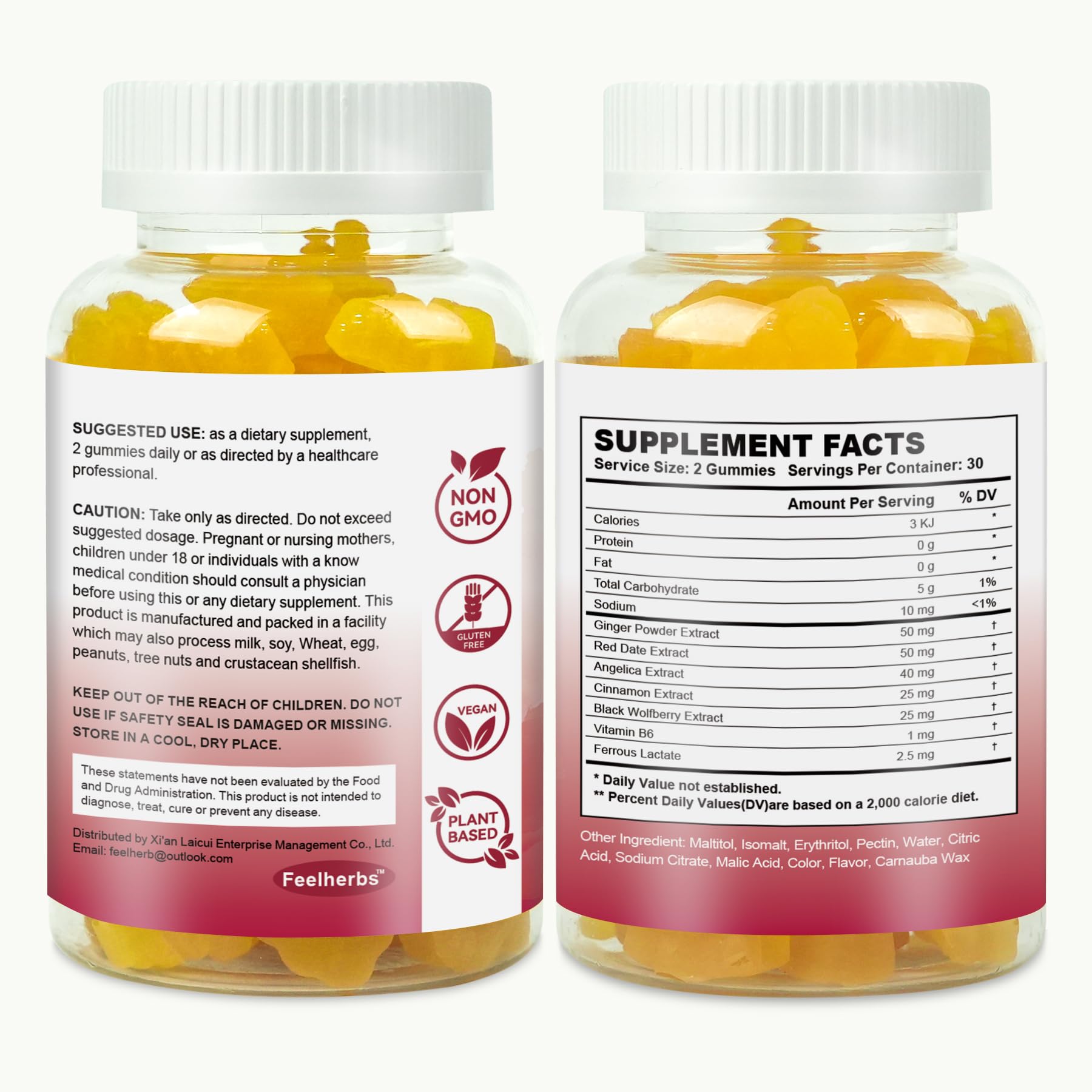 Vegan fertility support supplement ingredients label