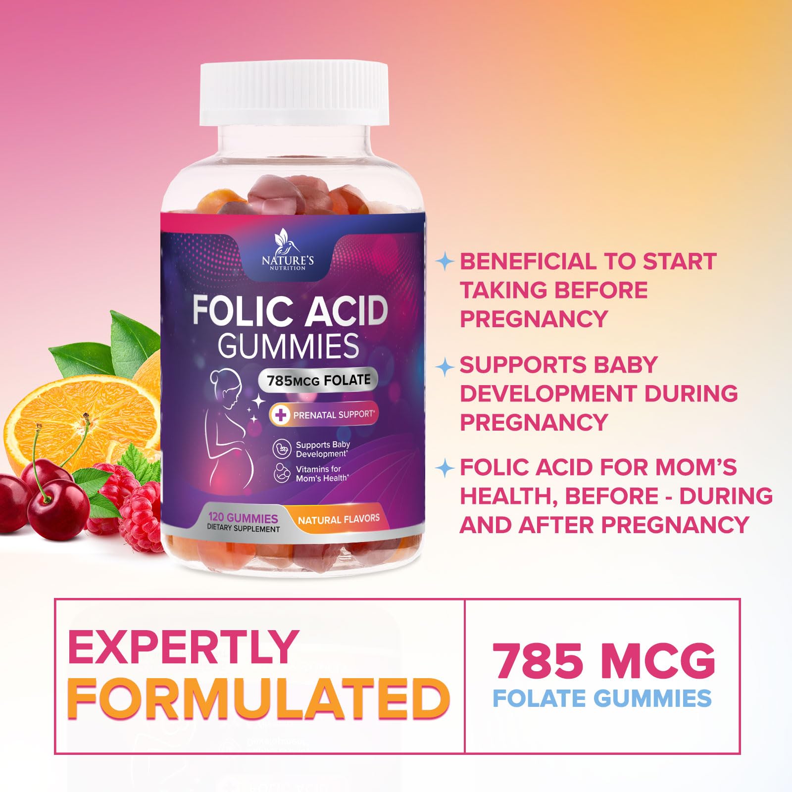 Vegan folic acid supplement for women
