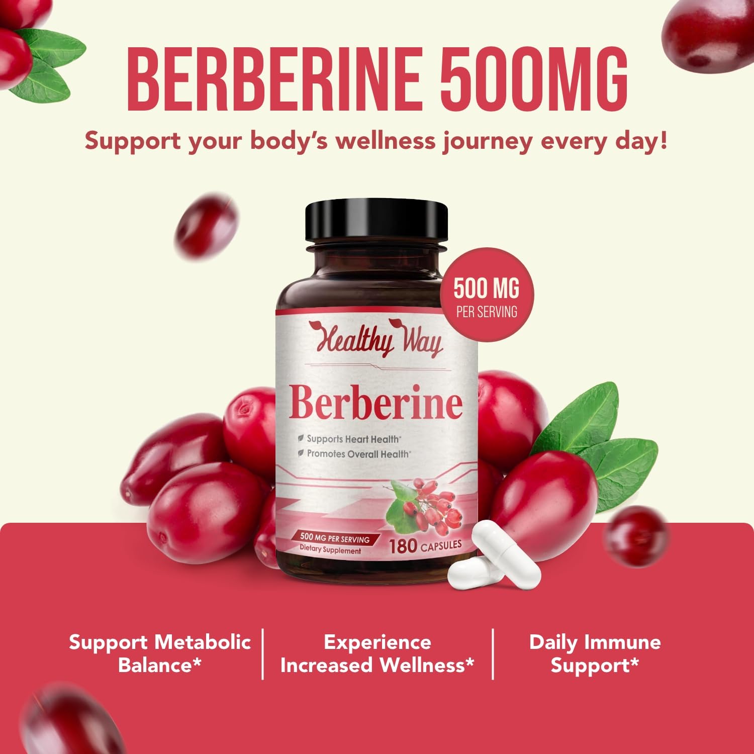 Vegan friendly berberine supplement packaging