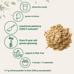 Vegan-friendly ginseng powder 4 oz