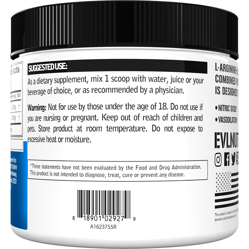Vegan and gluten-free L-Arginine + L-Citrulline powder packaging