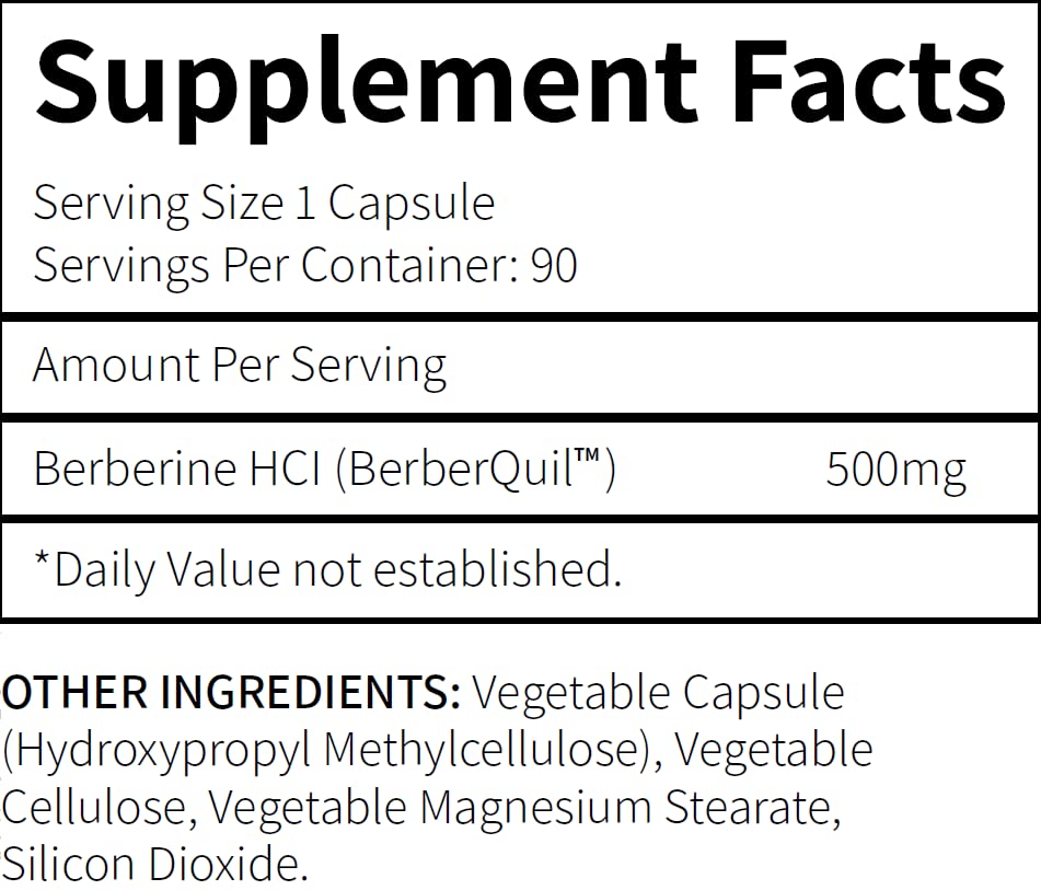 Vegan, gluten-free, GMO-free berberine supplement