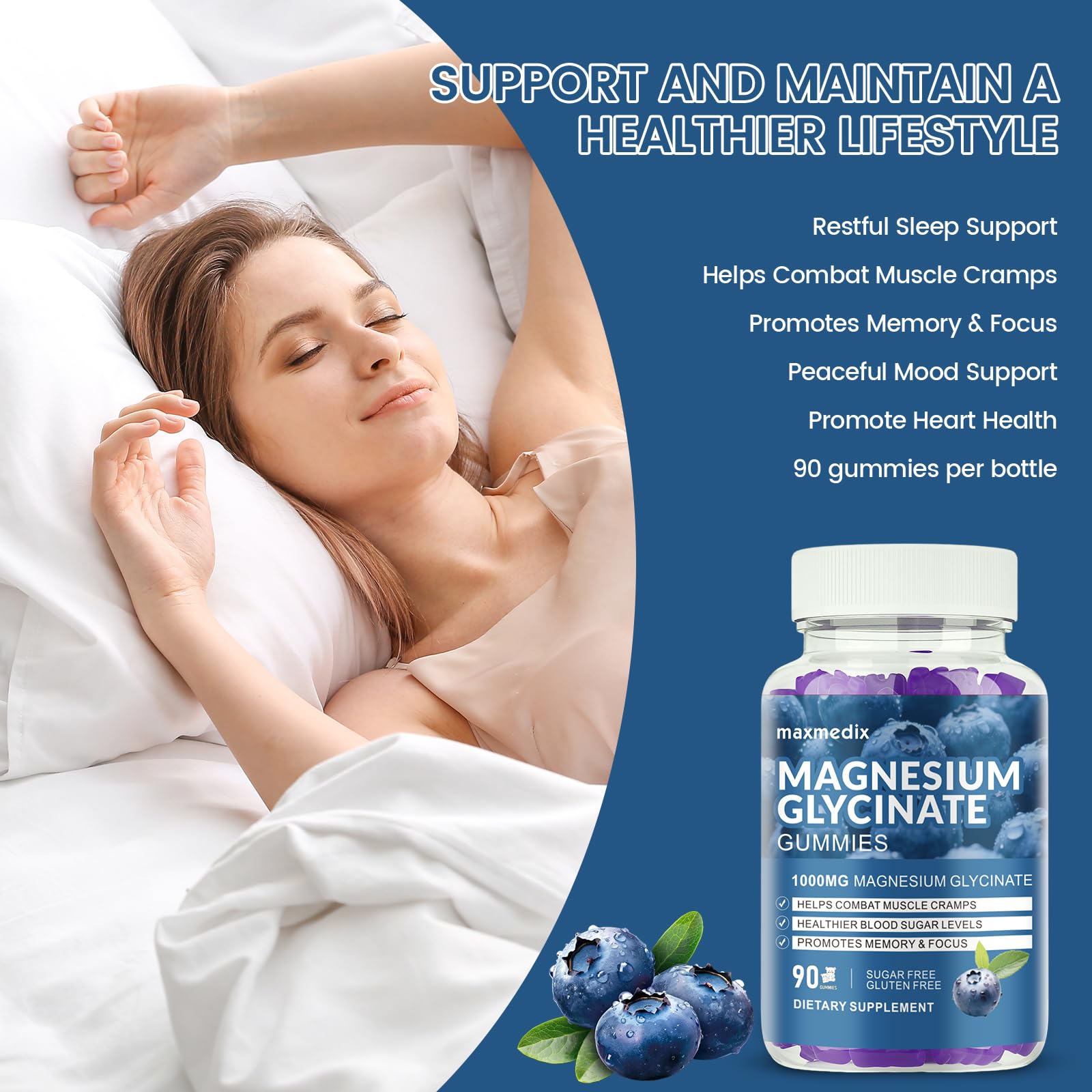 Vegan, gluten-free, non-GMO magnesium glycinate gummies nutrition