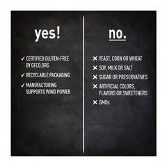 Vegan and gluten-free certification seal on packaging