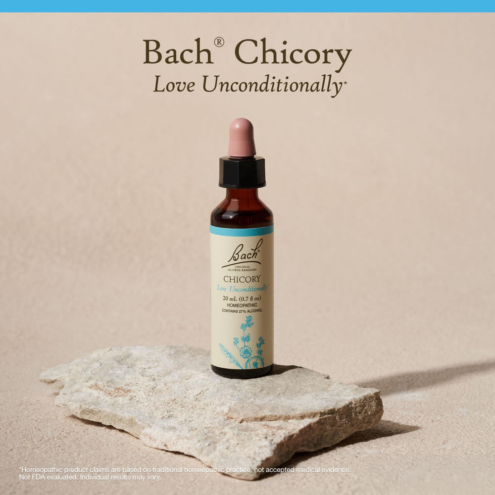 Chicory remedy label showing vegan, gluten-free, sugar-free status