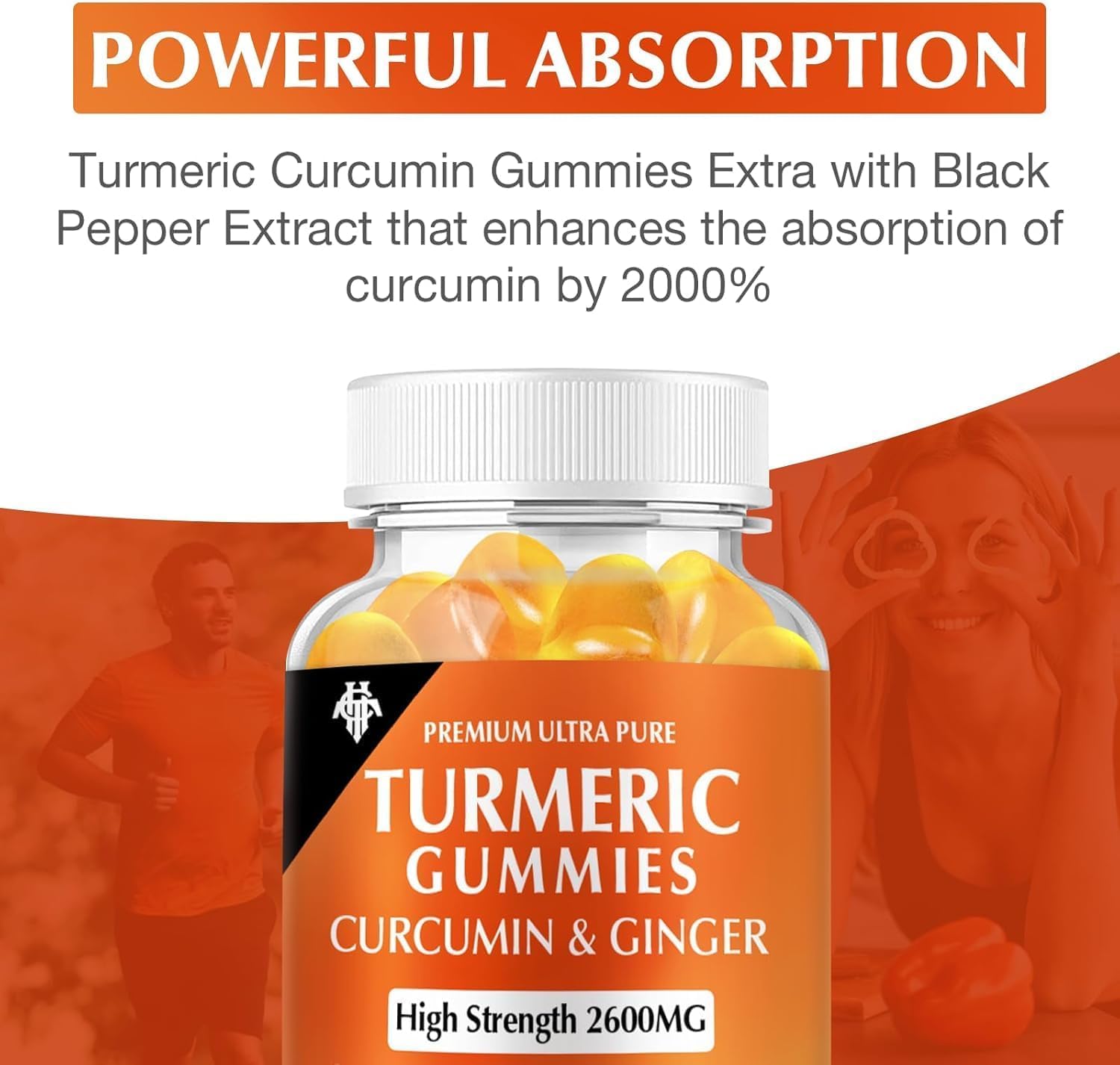 Vegan and gluten-free turmeric curcumin gummies