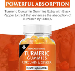 Vegan and gluten-free turmeric curcumin gummies