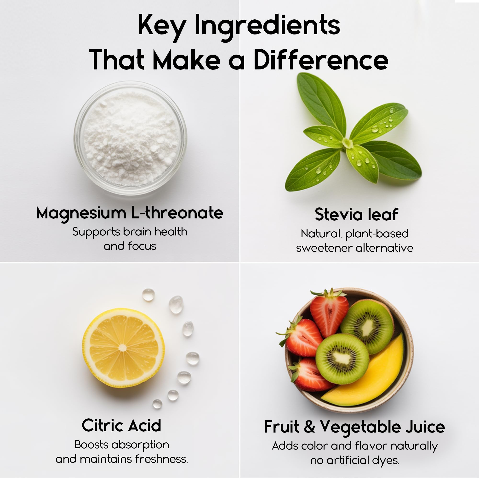Vegan, gluten-free Magnesium L-Threonate gummies ingredients