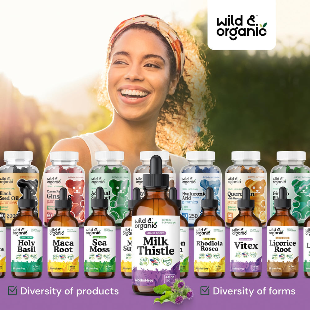 Vegan glycerin-based milk thistle tincture bottle