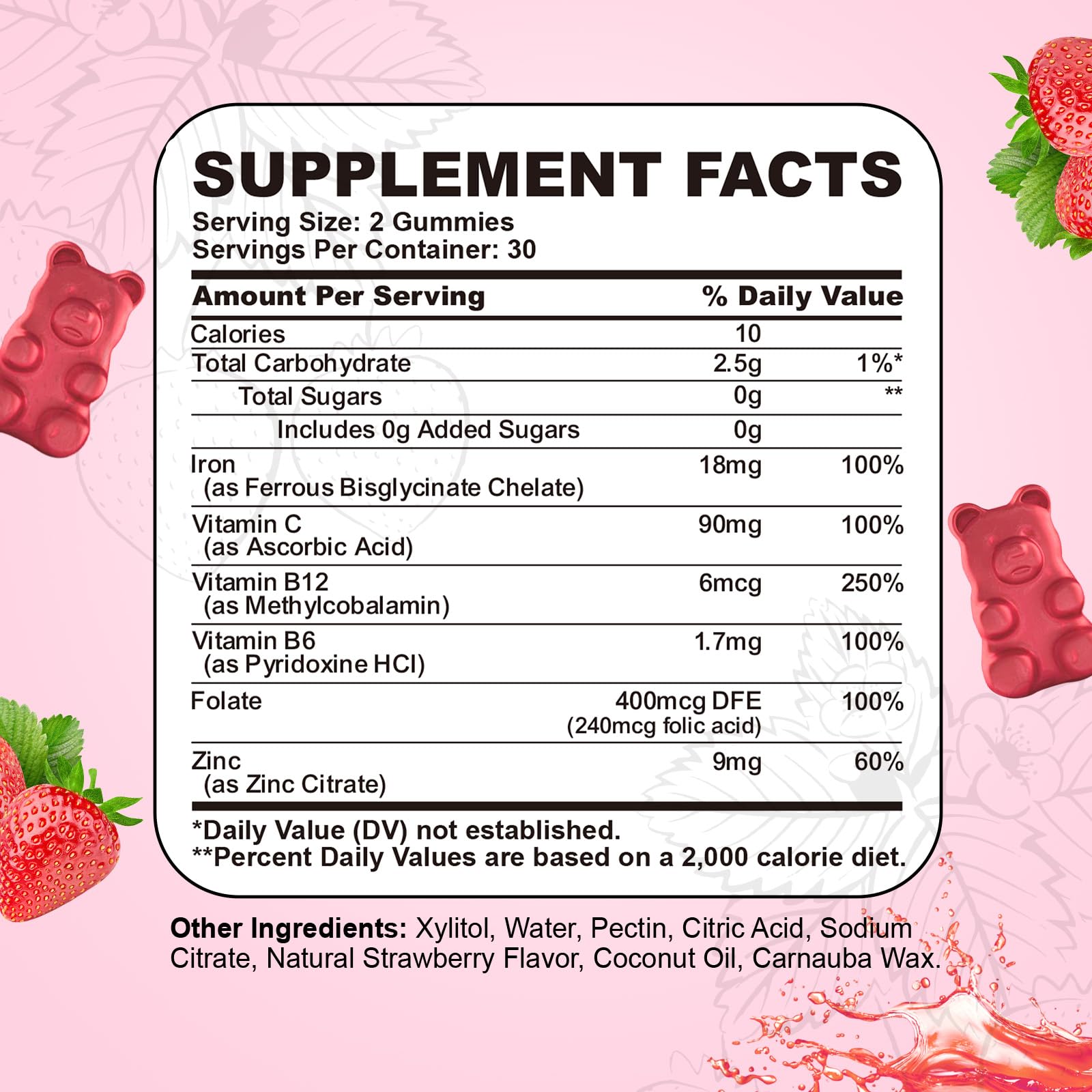 Vegan, gluten-free, gelatin-free gummy formula produced in GMP-certified facility