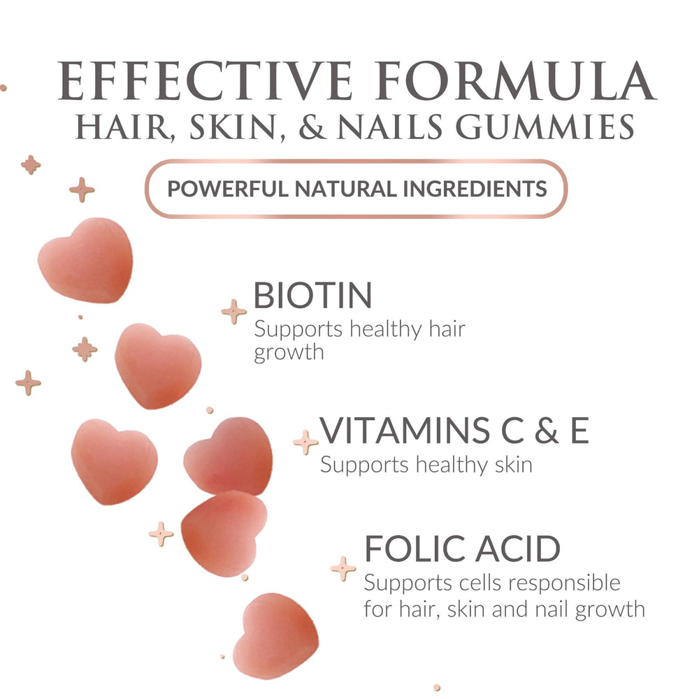 Vegan sugar-free hair vitamins gummies 60 count