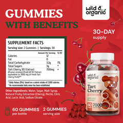 Vegan ingredients label for Wild & Organic Tart Cherry Gummies