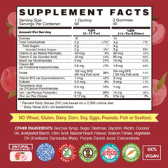 Pack shot of VEGEPOWER Iron Gummies in peach flavor