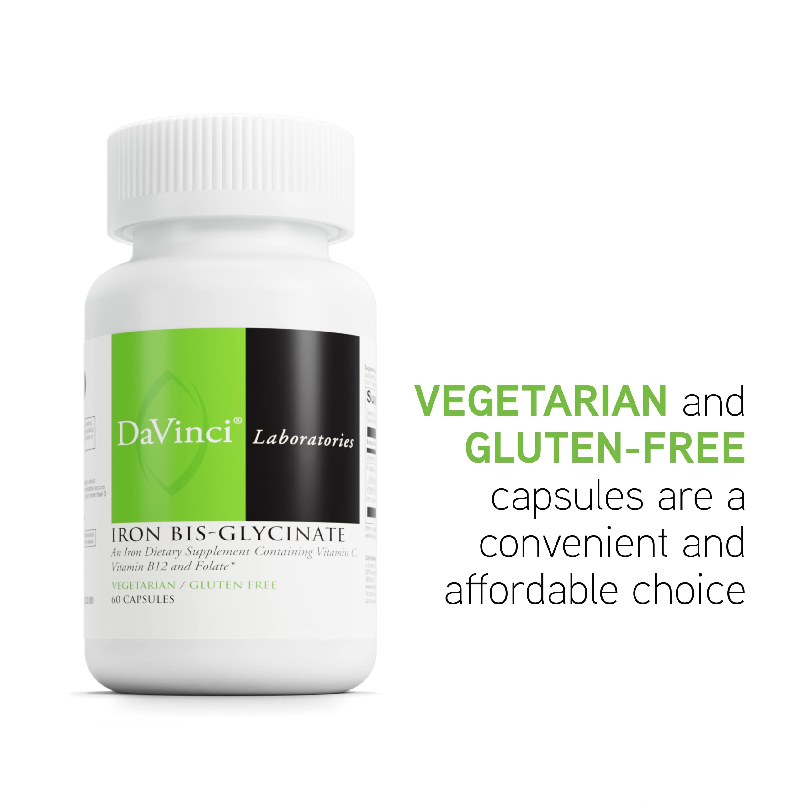 Vegan iron supplement packaging highlighting vegan formula