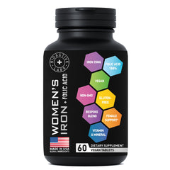 Healthy woman taking iron supplement for energy