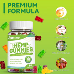 Vegan, low sugar, non-GMO label on gummy packaging