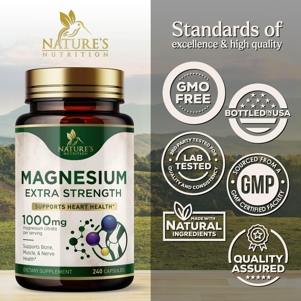 Vegan magnesium capsules in a bottle