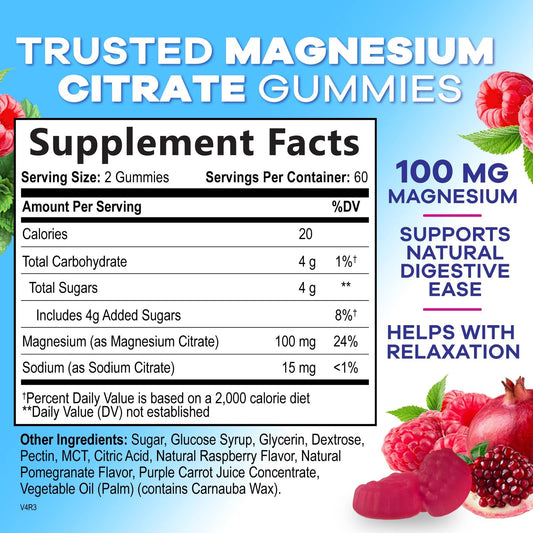 Vegan magnesium citrate gummies packaging