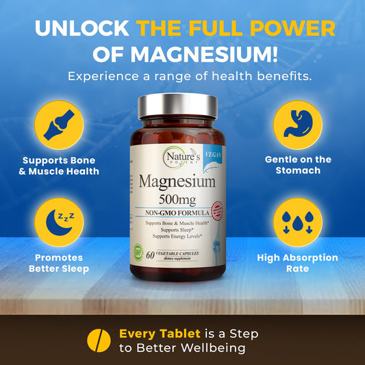 Vegan magnesium supplement 500mg citrate and oxide