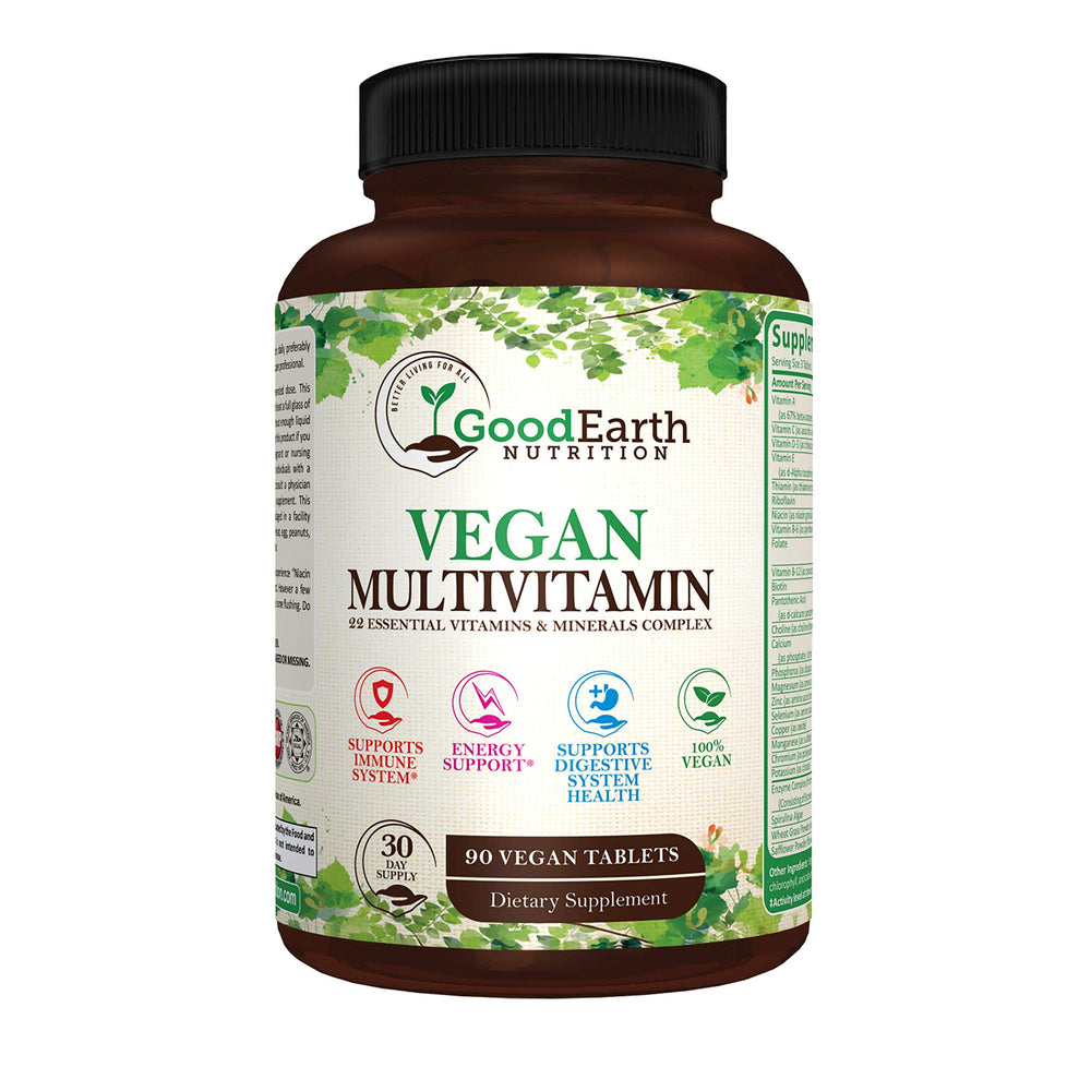 Bottle of vegan multivitamins for men and women