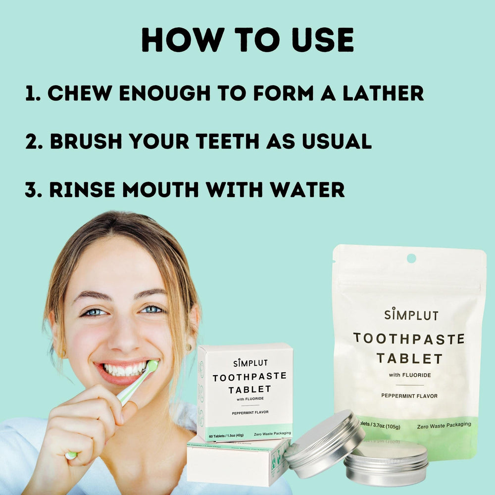 Vegan all-natural toothpaste tablets with fluoride