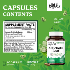 Vegan, no fillers artichoke supplement packaging