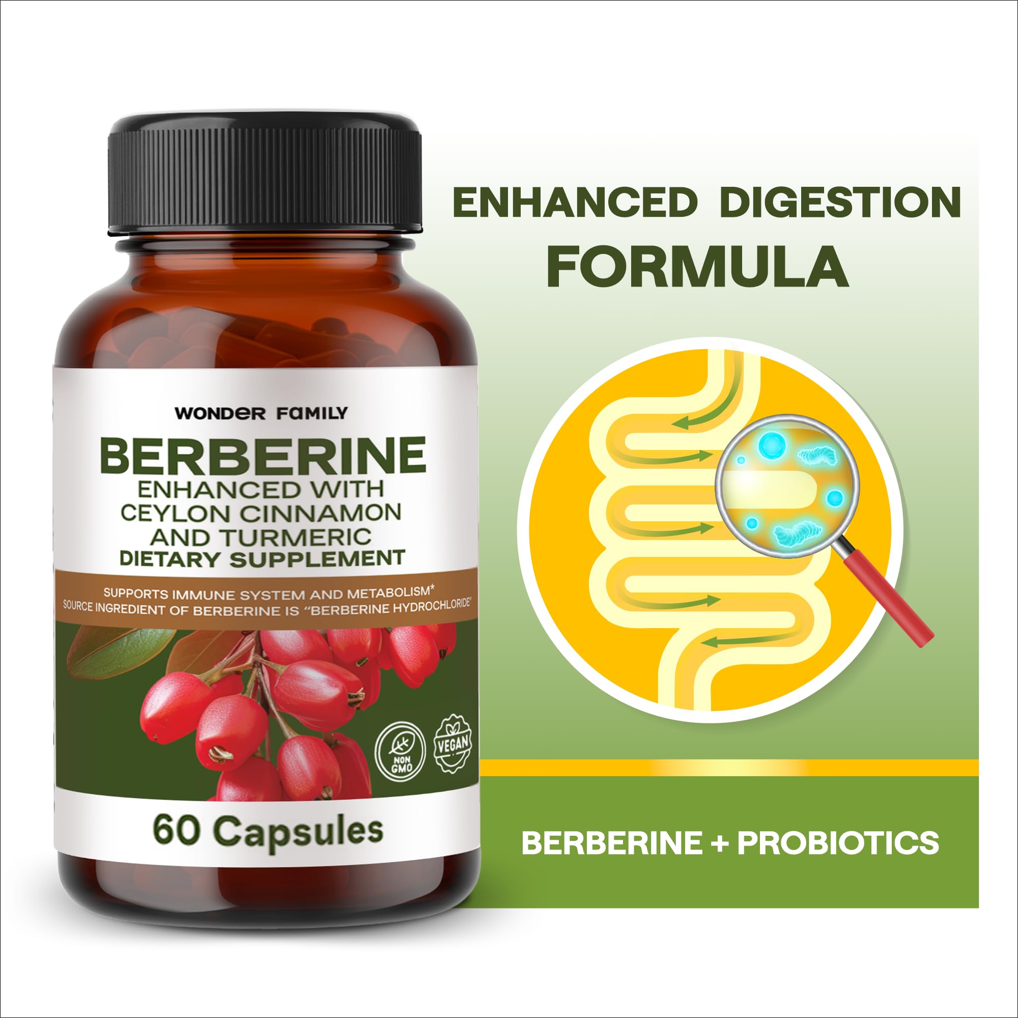 Vegan Non-GMO berberine 500 mg supplement