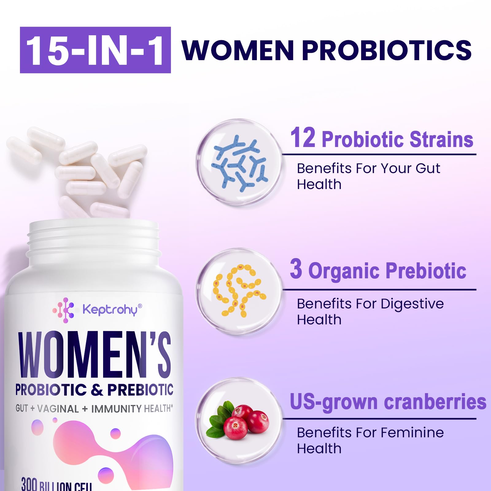 Vegan, non-GMO probiotic capsules