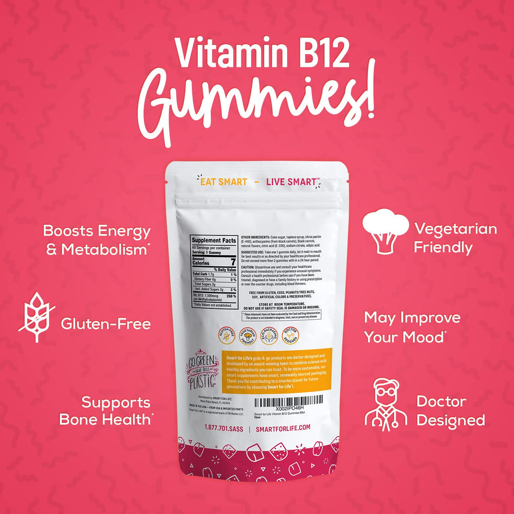 Vegan non-GMO gluten-free B12 gummies