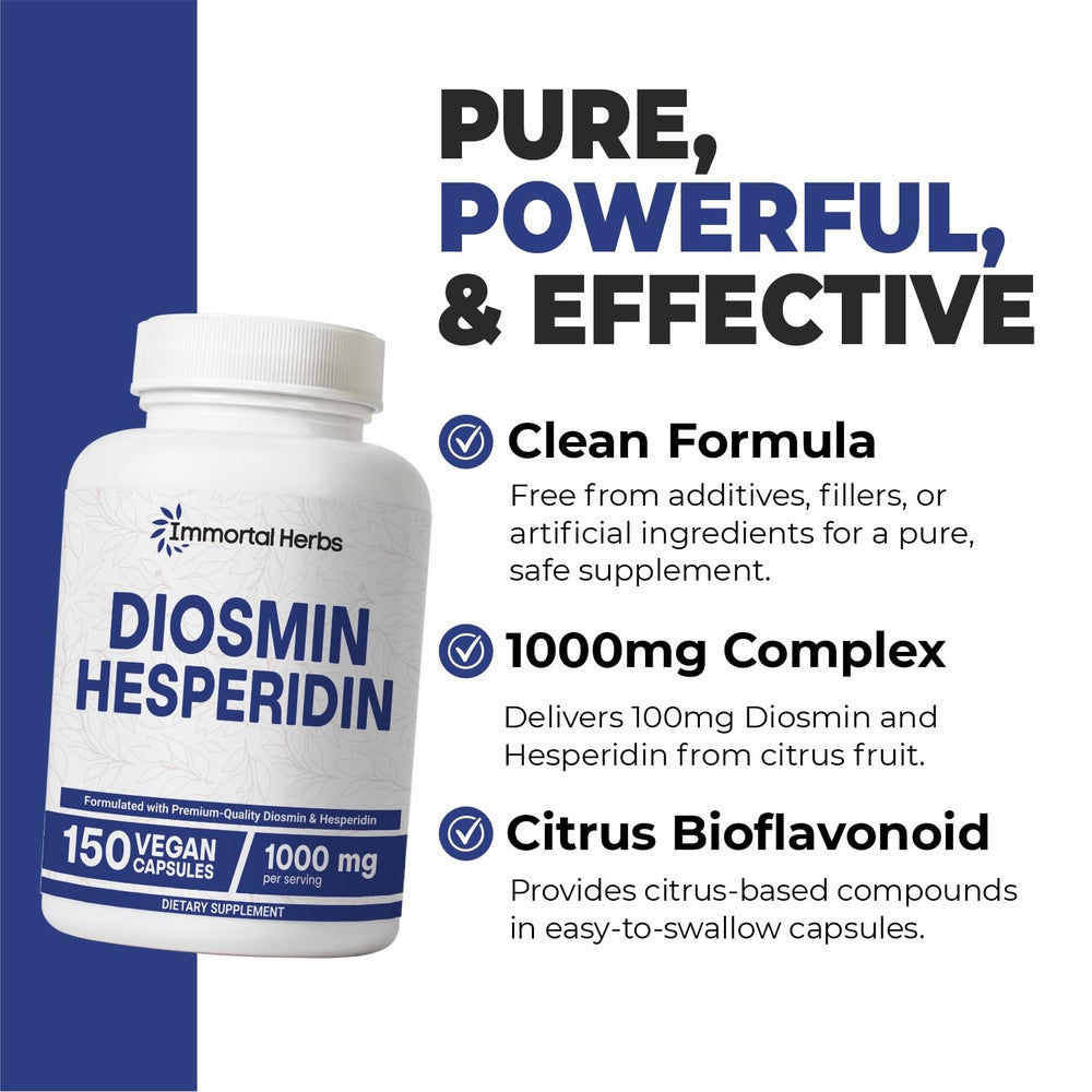 Vegan, non-GMO, gluten-free diosmin bottle label