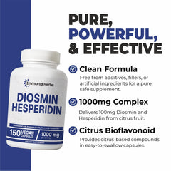 Vegan, non-GMO, gluten-free diosmin bottle label