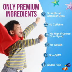 Packaging label showing vegan, non-GMO and gluten-free attributes
