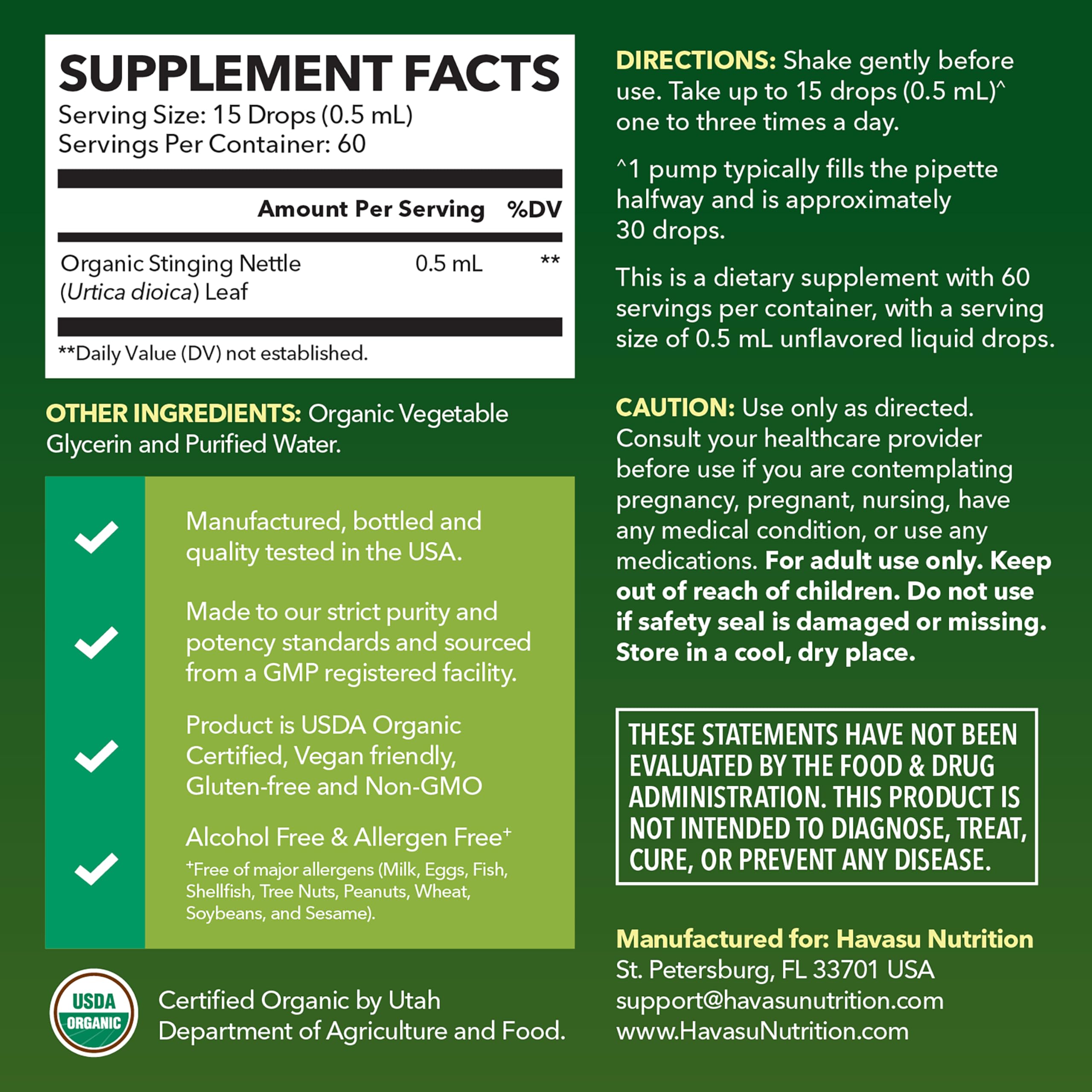 Vegan, Non-GMO, Gluten-Free label