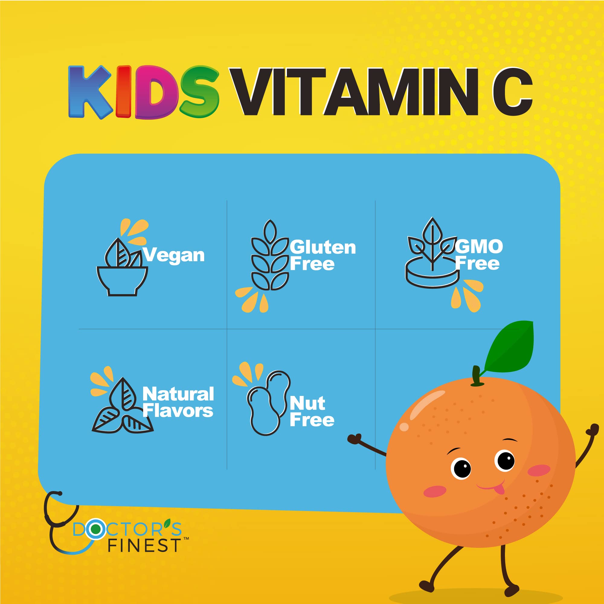 Vegan, non-GMO, gluten-free vitamin C gummies for kids