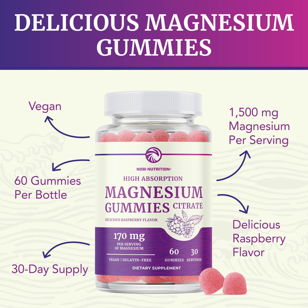 Vegan, non-GMO, pectin-based raspberry magnesium gummies