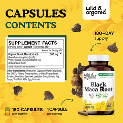 Vegan non-GMO plant-based maca ingredients label