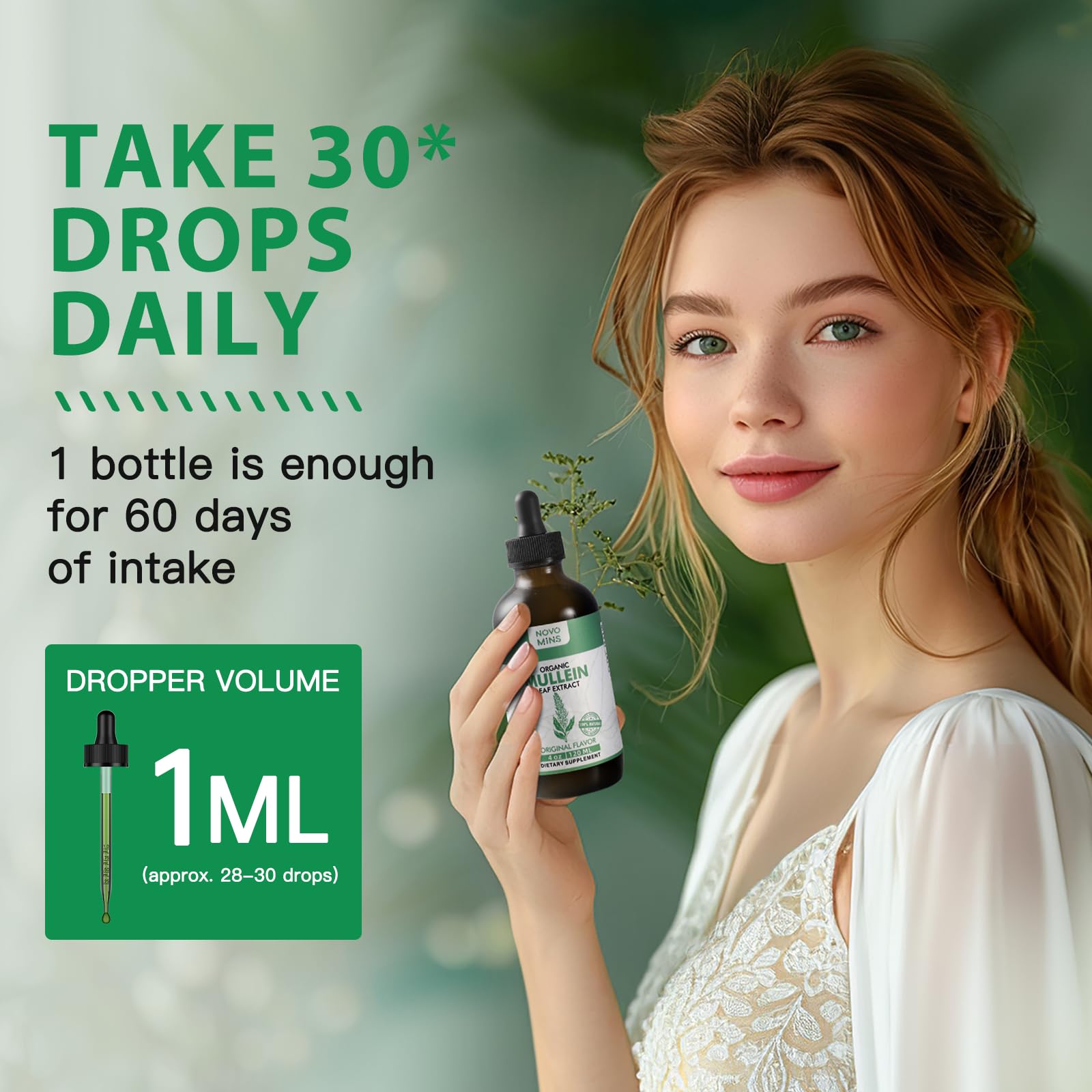 Vegan, non-GMO, sugar-free mullein drops