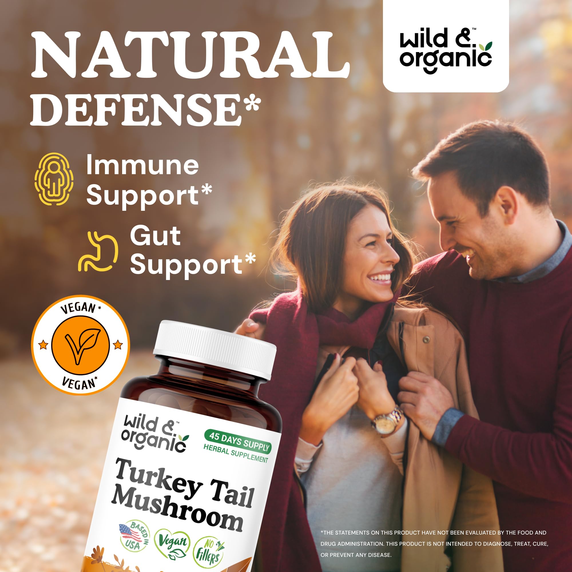 Vegan, non-GMO turkey tail capsules