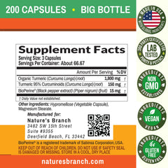 Vegan, Non-GMO turmeric curcumin capsules
