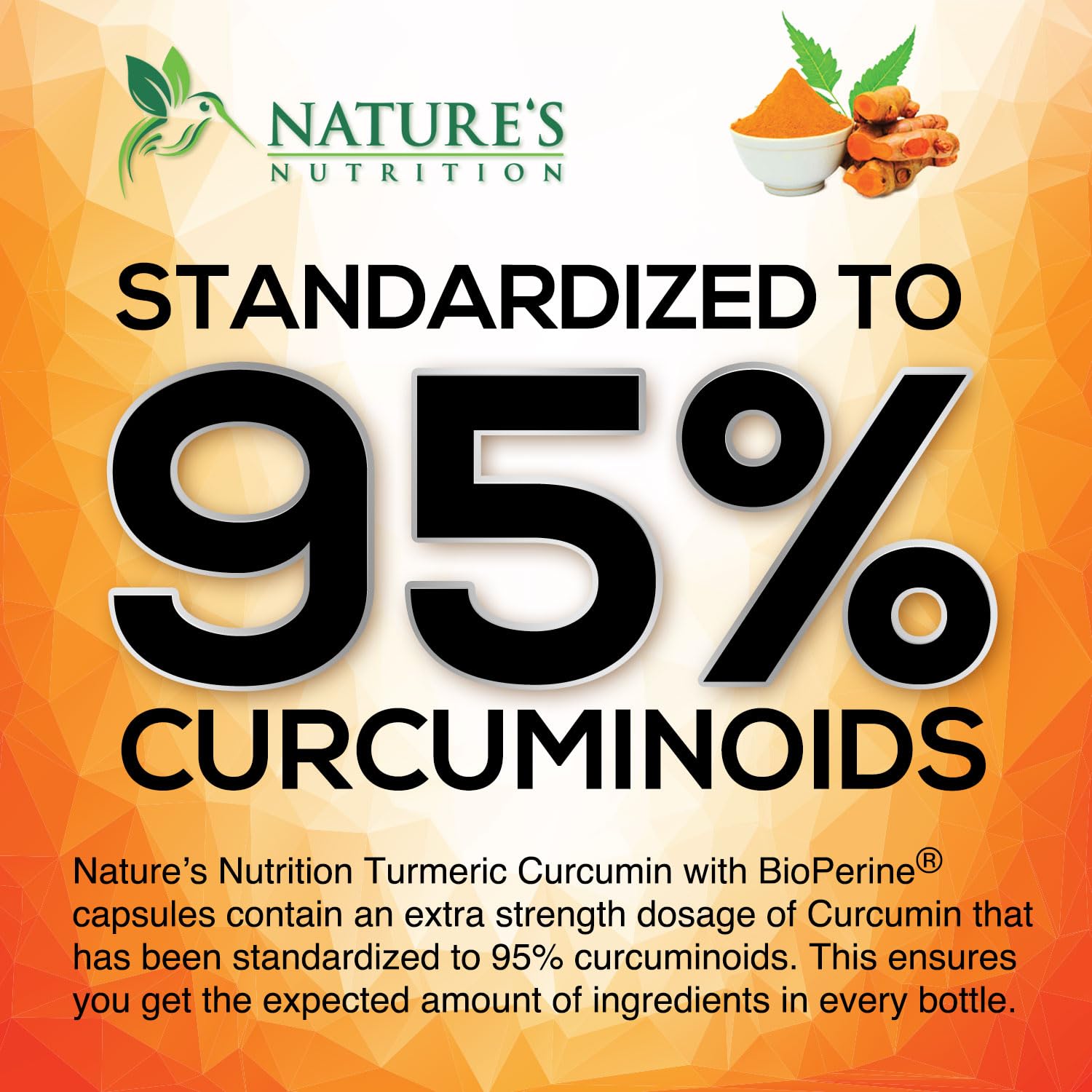 Vegan, Non-GMO turmeric curcumin bottle bottled in USA