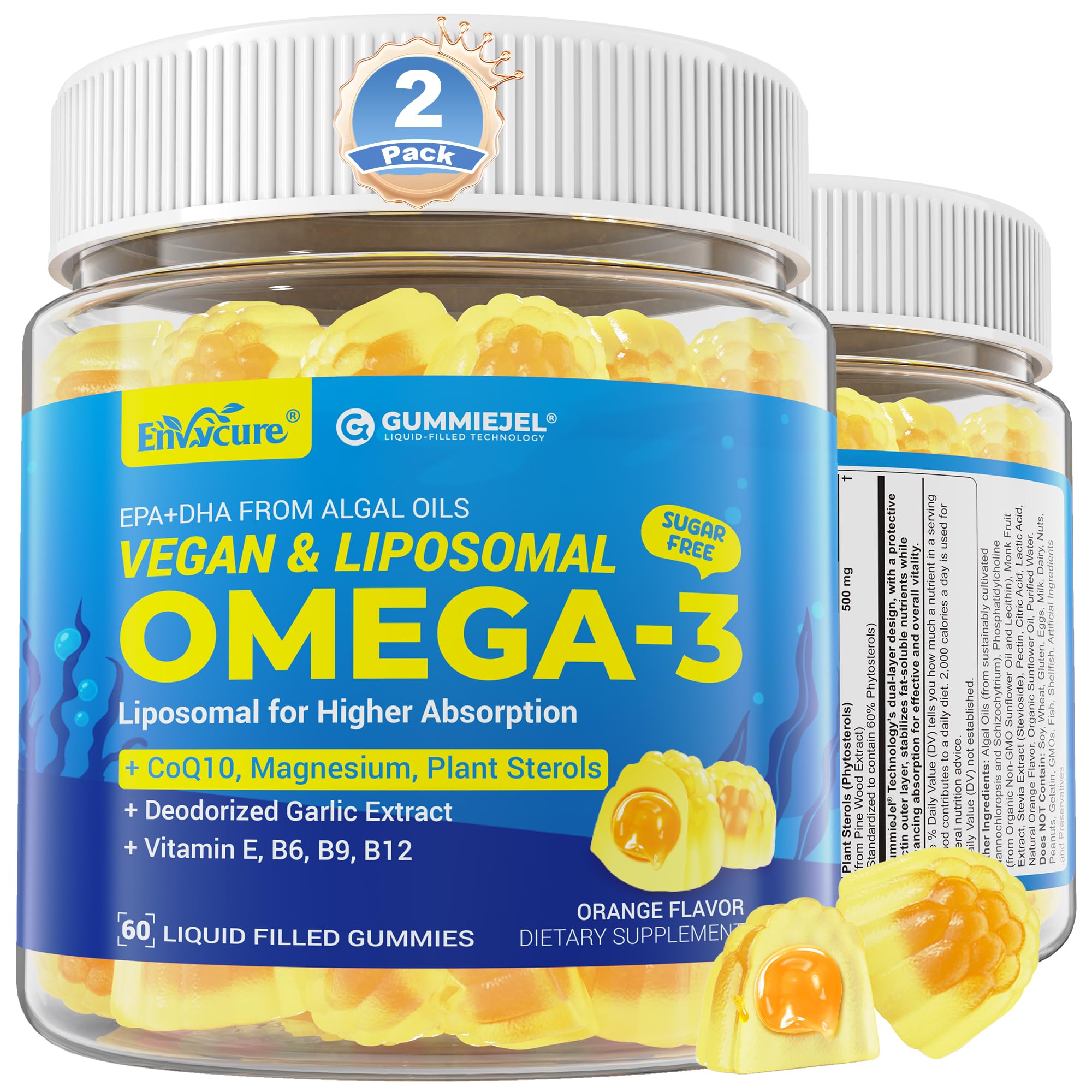 Vegan omega-3 gummies with EPA 600mg and DHA 400mg label