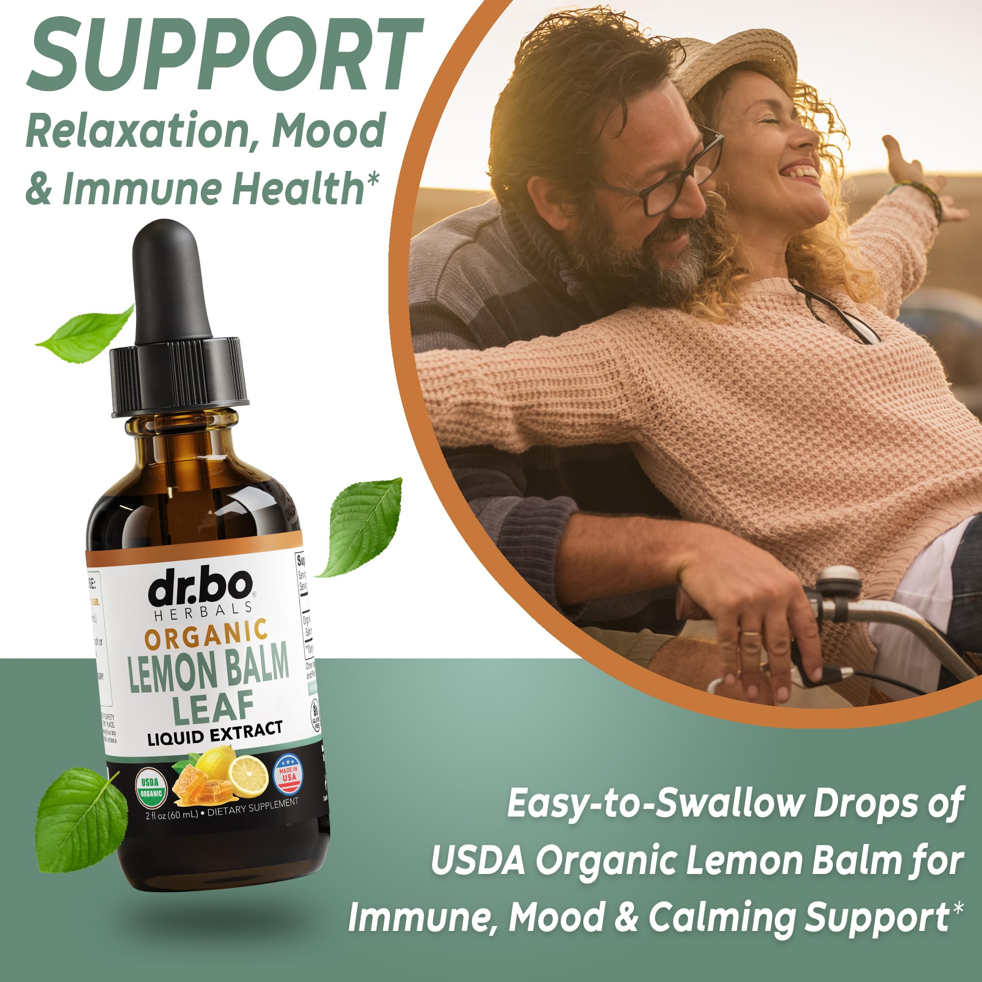 Vegan organic lemon balm tincture drops