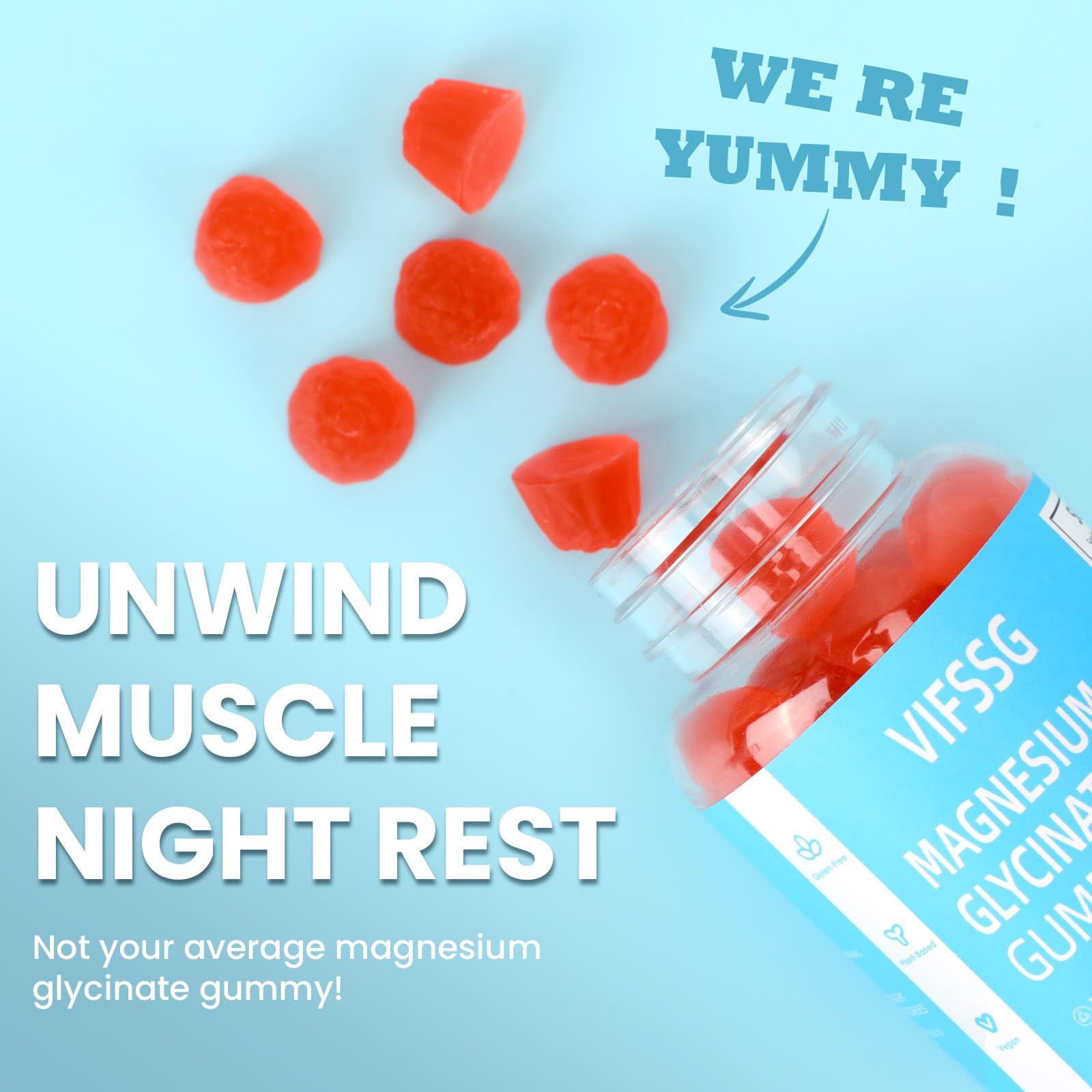 Ingredient list showing Magnesium Glycinate 400mg and Magnesium L-Threonate 200mg