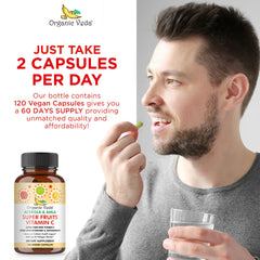 Lifestyle image showing vegan pills and wellness theme
