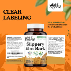 Vegan, plant-based slippery elm capsules without fillers