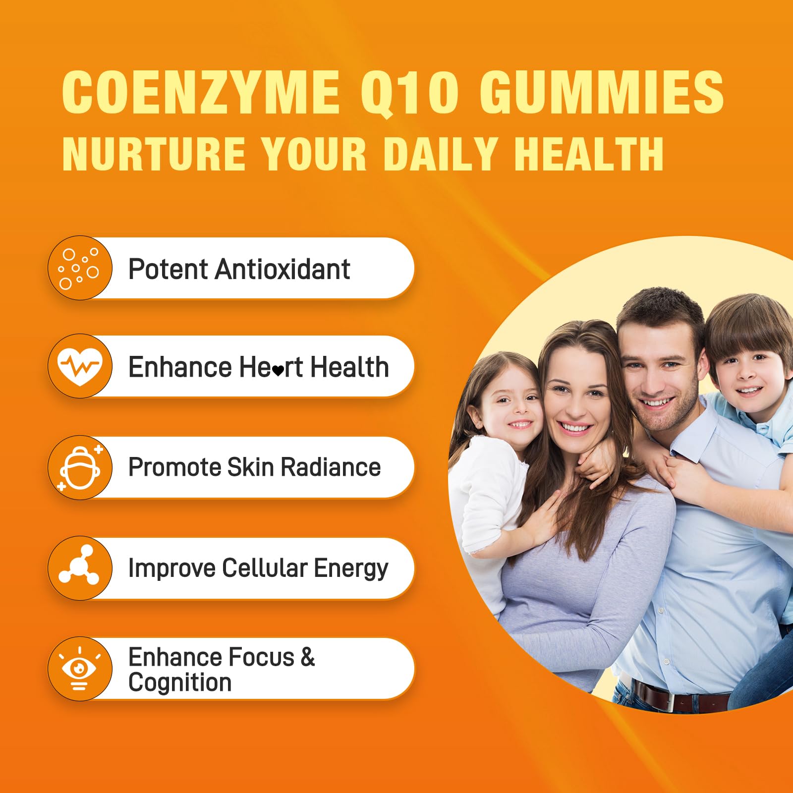 Vegan, gelatin-free, sugar-free CoQ10 gummies product label